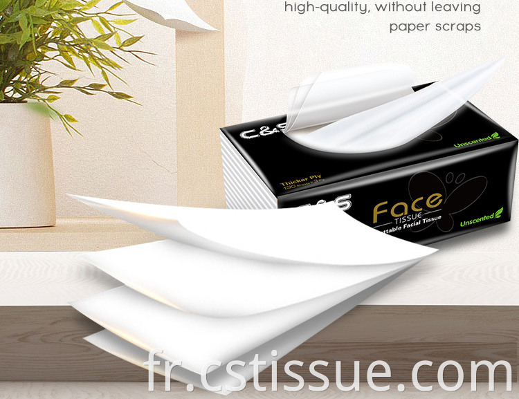 Étiquette personnalisée Emballage Face Nettoyage Facial Tissue Facial jetable Tissue faciale